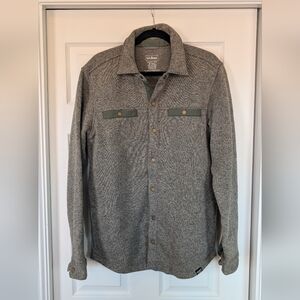 L.L. Bean Heather Gray Wool-Blend Button Shirt Jacket